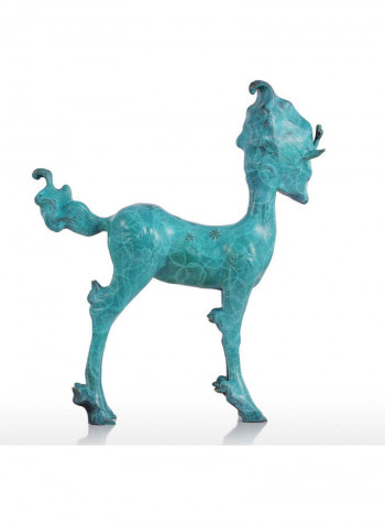 Fairy Deer Animal Sculpture Table Decor Sky Blue 25 x 8 x 30cm