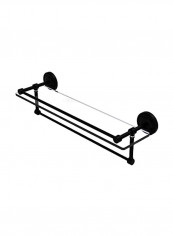 Gallery Towel Bar Glass Shelf Black/Clear 22inch
