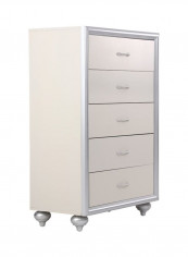 Harrington 5-Drawer Chest Off White/Silver 80x120x43centimeter