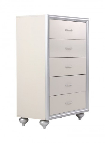 Harrington 5-Drawer Chest Off White/Silver 80x120x43centimeter