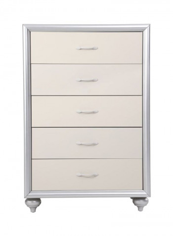 Harrington 5-Drawer Chest Off White/Silver 80x120x43centimeter