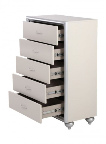 Harrington 5-Drawer Chest Off White/Silver 80x120x43centimeter