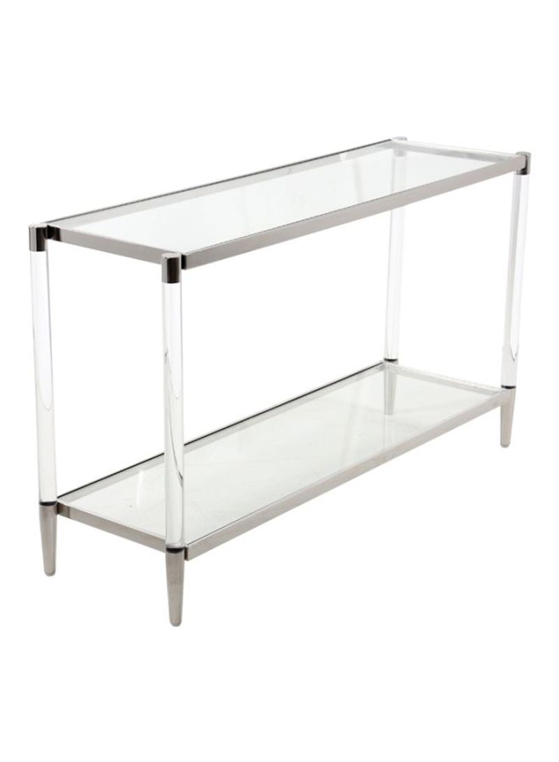 Darren Console Table Clear/Silver 122x76x40centimeter