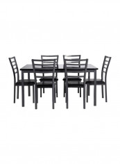 7-Piece New Barnn Dining Table And Chair Set Black