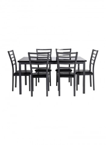 7-Piece New Barnn Dining Table And Chair Set Black