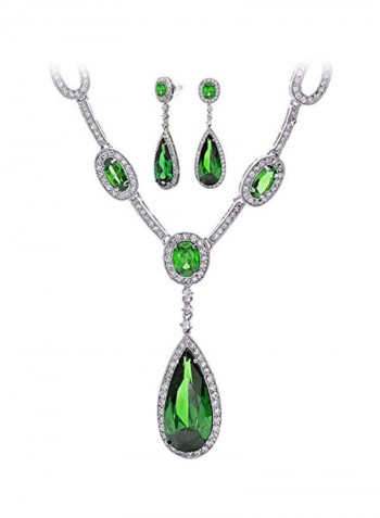 Cubic Zirconia Studded Jewelry Set