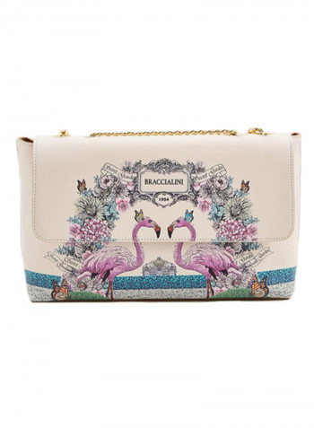 Flamingo Printed Britney Crossbody Bag Multicolour