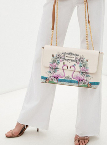 Flamingo Printed Britney Crossbody Bag Multicolour