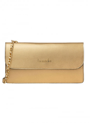 Michelle Logo Detail Crossbody Bag Gold