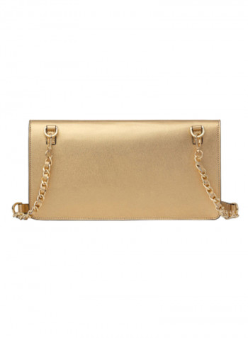 Michelle Logo Detail Crossbody Bag Gold