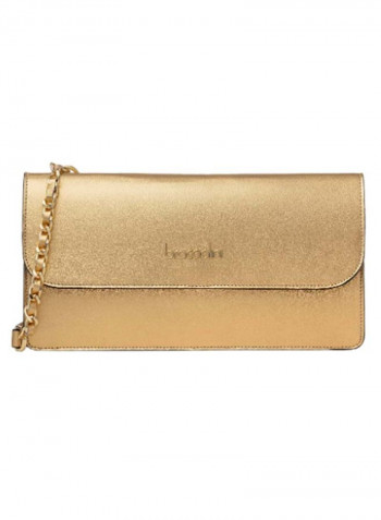 Michelle Logo Detail Crossbody Bag Gold