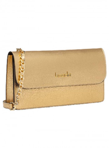 Michelle Logo Detail Crossbody Bag Gold