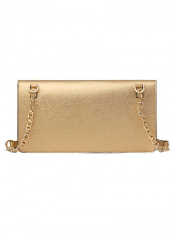 Michelle Logo Detail Crossbody Bag Gold
