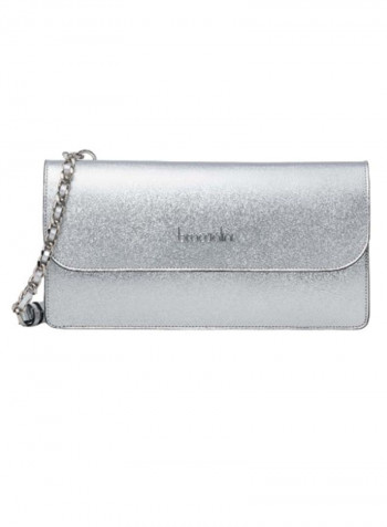 Michelle Logo Detail Crossbody Bag Silver