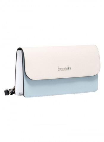 Michelle Logo Detail Crossbody Bag White/Blue/Black