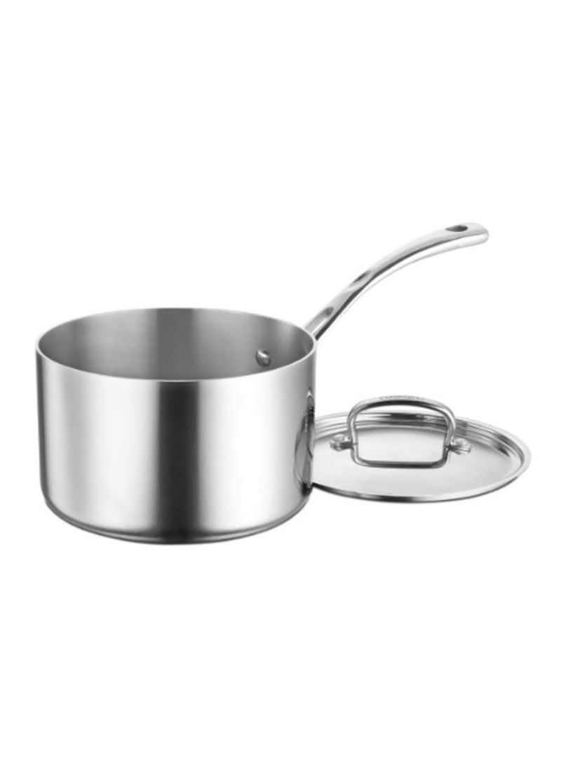 Saucepot With Cover Silver 8.8x15.5x6.8inch