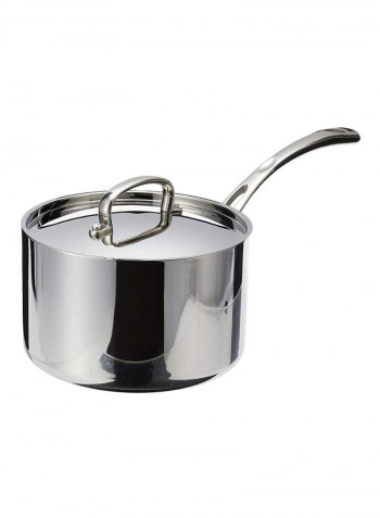 Saucepot With Cover Silver 8.8x15.5x6.8inch