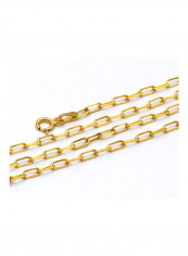 18k Real Gold Link Long Anchor Solid Chain Choker Necklace