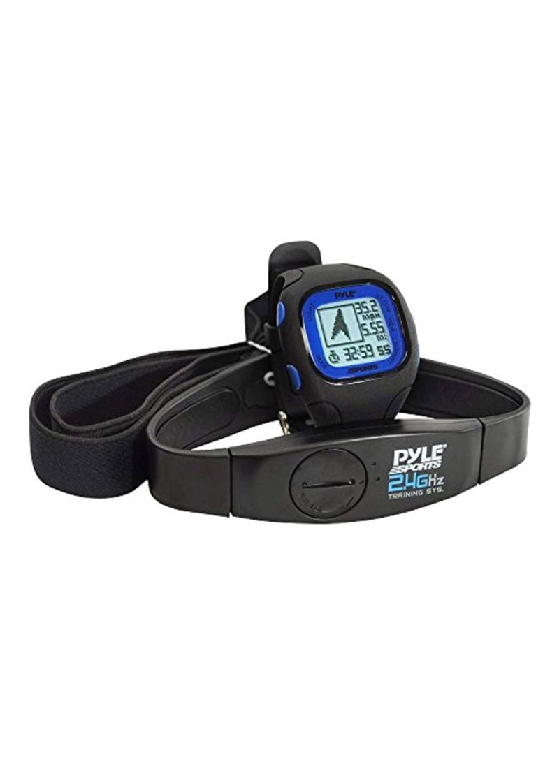 Multifunction Sports Training GPS Watch With Heart Rate Monitor Strap Black/Blue
