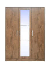 Milano(N) 3-Door Wardrobe Walnut 152x212x58centimeter