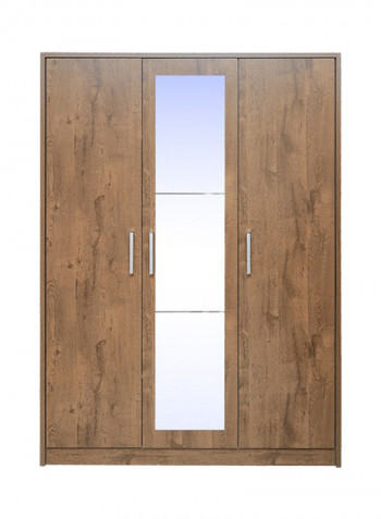 Milano(N) 3-Door Wardrobe Walnut 152x212x58centimeter