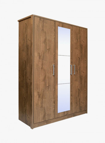 Milano(N) 3-Door Wardrobe Walnut 152x212x58centimeter
