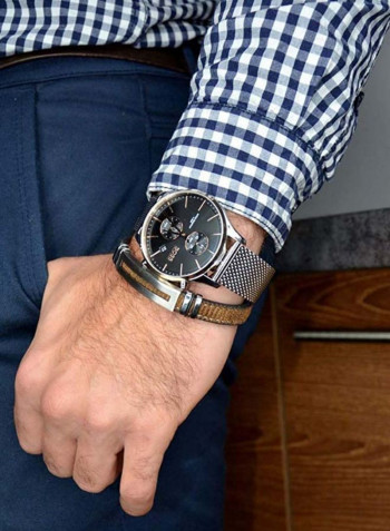 Men's Associate Water Resistance Stainless Steel Analog Watch 1513805