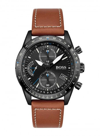 Men's Pilot Edition Chrono Water Resistance Leather Analog Watch 1513851