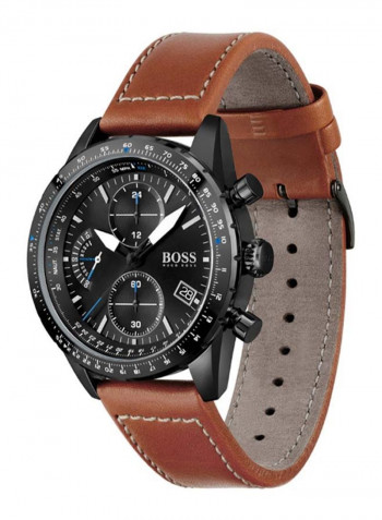Men's Pilot Edition Chrono Water Resistance Leather Analog Watch 1513851