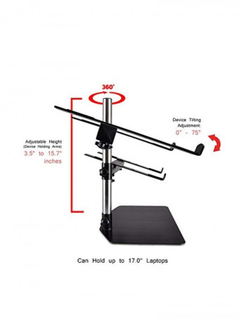 Portable Dual Laptop Stand Black