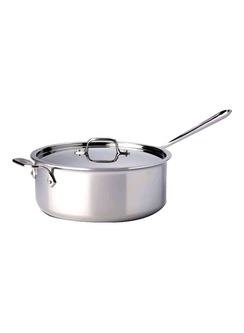 Stainless Steel Saute Pan With Lid Silver 6Quart