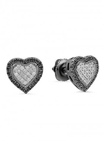 925 Sterling Silver Heart Shape Earrings