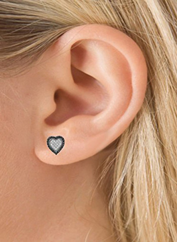 925 Sterling Silver Heart Shape Earrings