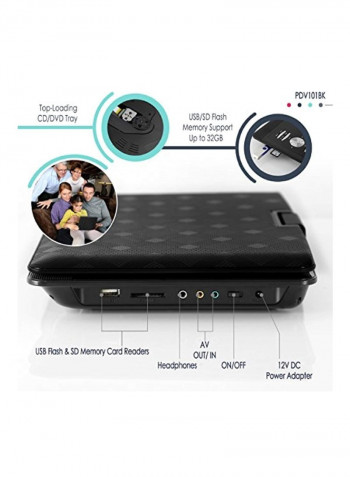 Portable DVD And CD Player PDV101BK Black