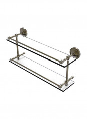 Prestige Regal Double Tier Bathroom Shelf Silver/Clear 22inch