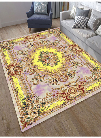 Floral Print Anti-Skid Floor Mat Multicolour 180x280centimeter