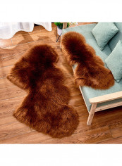 1-Piece Rug Modern Simple Solid Color Heart-Shaped Cushion Brown L
