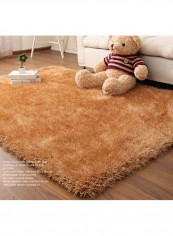 Solid Design Comfortable Anti-Skid Area Rug Brown 140x200centimeter