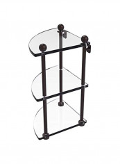 3-Tier Corner Shelf Brown/Clear 8x8x15inch