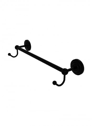 Prestige Que New Collection Integrated Hooks Towel Bar Black 36inch