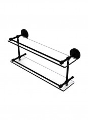 Prestige Regal Double Gallery Rail With Glass Shelf Black/Clear 22inch