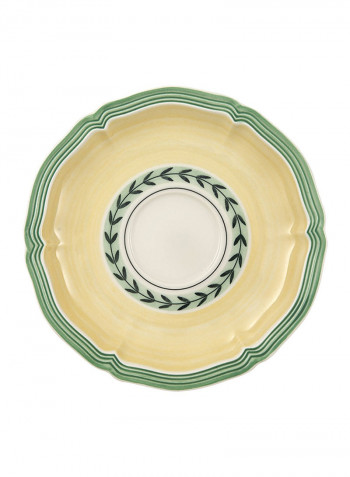 12-Piece French Garden Fleurence Tea Cup And Saucer Set White/Yellow/Green
