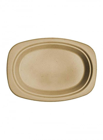 1000-Piece Fiber Oval Plate Beige 10inch
