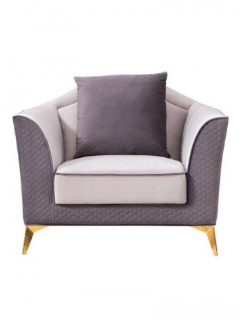 1 Seater Fabric Sofa Grey/Beige