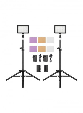 16-Piece LED Video Light Kit Black/Pink/White