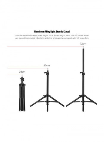 16-Piece LED Video Light Kit Black/Pink/White