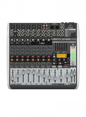 Premium 16-Input 2/2-Bus Mixer With Multi-FX Processor QX1222USB Grey/Red/Blue
