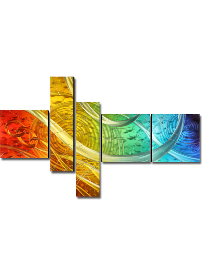 5-Piece The Light of The Life Decorative MDF Wall Art Multicolour