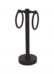 Vanity Top 2 Ring Groovy Accents Guest Towel Holder Black