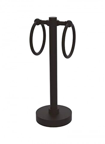 Vanity Top 2 Ring Groovy Accents Guest Towel Holder Black